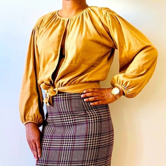 MAX AZRIA TAN  TOP NEUTRAL BUTTONLESS JACKET WOMEN SIZE XXS - Picture 2 of 4